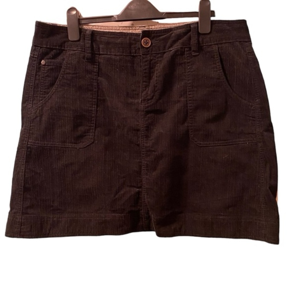 Woolrich Wellsboro Black Textured Stretch Corduroy Velvet Mini Skirt - 14